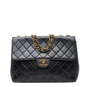 CHANEL Matelasse Coco Mark Chain Shoulder Bag in Black Lambskin for Women